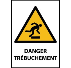 Panneau danger - Danger Trébuchement - W007 - ISO EN 7010 Vinyle Souple Autocollant A5