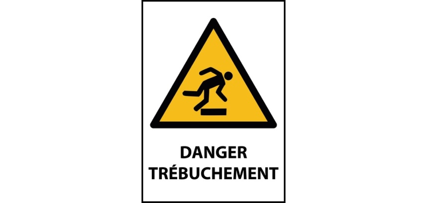 Panneau danger - Danger Trébuchement - W007 - ISO EN 7010 Vinyle Souple Autocollant A5