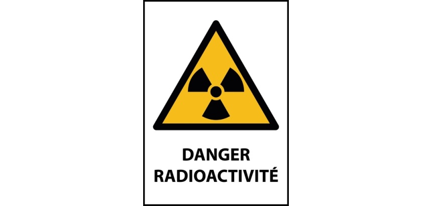 Panneau danger - Danger Radioactivité - W003 - ISO EN 7010 Vinyle Souple Autocollant A4
