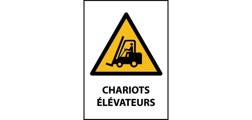 Panneau Danger - Chariots élévateurs - W014 - ISO 7010 PVC à visser A4
