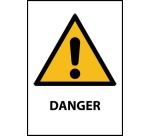 Panneau de danger universel – W001 – Norme ISO EN 7010 sécurité Vinyle Souple Autocollant A5