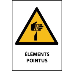 Panneau de danger - Eléments pointus - W022 - ISO EN 7010