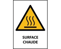 Signalétique de danger - Surface chaude - W017 - ISO 7010 PVC dos adhésif A5