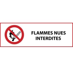 Panneau d'interdiction - Flammes nues interdites - P003 297 x 105 mm Vinyle Souple Autocollant