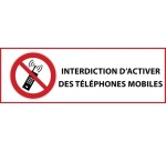 Panneau - Interdiction téléphones mobiles - P013 - ISO 7010 297 x 105 mm PVC 2 mm