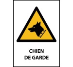 Signalétique W013 – Panneau danger chien de garde – ISO 7010 PVC 2 mm A4