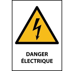 Panneau Danger électrique - W012 – Conforme norme ISO EN 7010 Vinyle Souple Autocollant A5