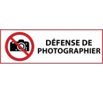 Panneau d'interdiction - Défense de photographier - P029 297 x 105 mm Vinyle Souple Autocollant
