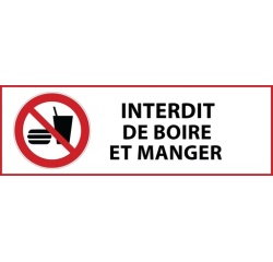 Panneau d'interdiction - Interdiction de boire et manger - P022