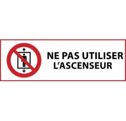 Panneau - Interdiction utiliser ascenseur personnes - ISO 7010 297 x 105 mm Vinyle Souple Autocollant