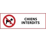 Signalétique d'interdiction - Interdit aux chiens - P021 - ISO 7010 450 x 150 mm PVC 2 mm