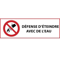 Signalétique P011 ISO 7010 – Interdiction d’Éteindre à l’Eau