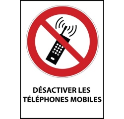 Panneau Désactiver les téléphones mobiles - P013 - Norme ISO 7010 Vinyle Souple Autocollant A5
