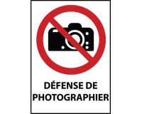 Panneau - Interdiction de photographier - P029 - ISO 7010 Vinyle Souple Autocollant A5