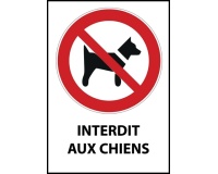 Panneau d'interdiction - Pictogramme Chiens interdits - ISO 7010
