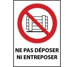 Panneau d'interdiction - Picto Ne pas obstruer - P023 - ISO 7010 PVC dos adhésif A4
