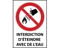 Panneau - Interdiction d'éteindre avec de l'eau - P011 - ISO 7010 Vinyle Souple Autocollant A5