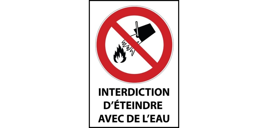Panneau - Interdiction d'éteindre avec de l'eau - P011 - ISO 7010 Vinyle Souple Autocollant A5