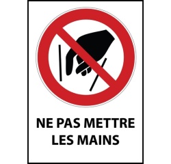 Panneau interdiction P015 - Ne pas mettre les mains - ISO 7010 Vinyle Souple Autocollant A5