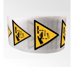 Rouleau de Pictos de Danger - Substance corrosive - W023 25 mm