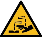 Rouleau de Pictos de Danger - Substance corrosive - W023 25 mm