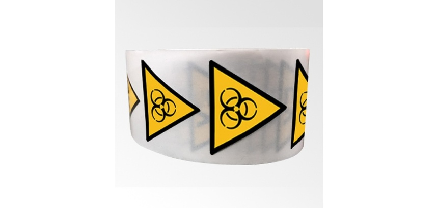Rouleau de Pictos de Danger - Risque biologique - W009 25 mm