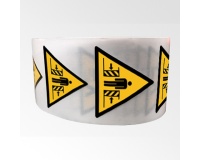Rouleau de 250 Pictos de Danger - Ecrasement - W019 - ISO 7010 100 mm