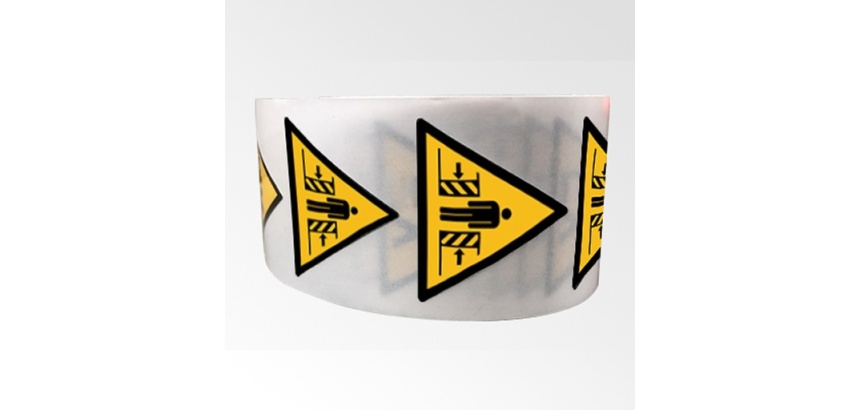 Rouleau de 250 Pictos de Danger - Ecrasement - W019 - ISO 7010