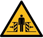 Rouleau de 250 Pictos de Danger - Ecrasement - W019 - ISO 7010