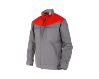 Blouson de Travail - Empiècements Contrastés - Coton/Polyester Taille 0 Rouge