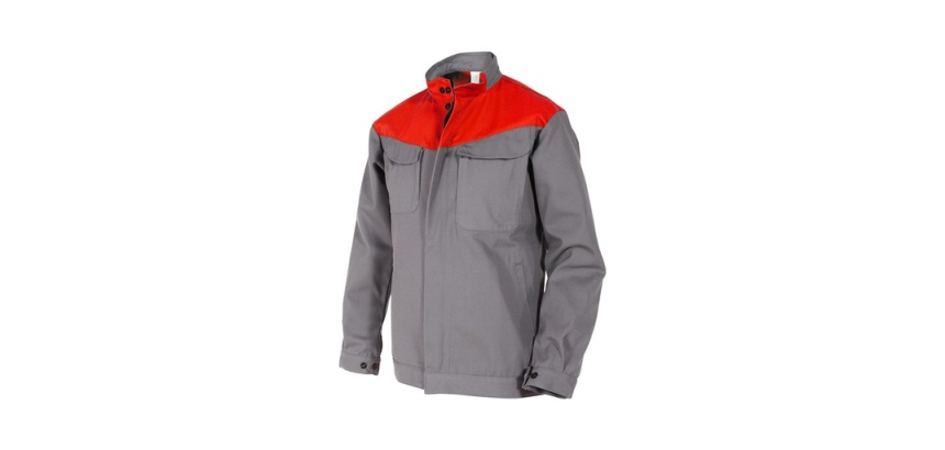 Blouson de Travail - Empiècements Contrastés - Coton/Polyester Taille 3 Rouge