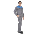 Blouson de Travail - Empiècements Contrastés - Coton/Polyester Taille 3 Rouge