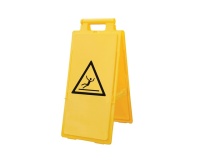 Chevalet de signalisation Surface Glissante - Jaune haute visibiité