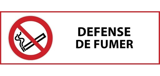 Panneau d'interdiction - Défense de fumer - P002 - ISO 7010 450 x 150 mm PVC 2 mm