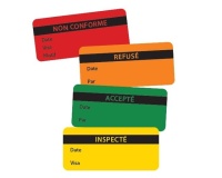 Étiquettes fluo inspection 75×35 mm – rouleau de 500 Jaune