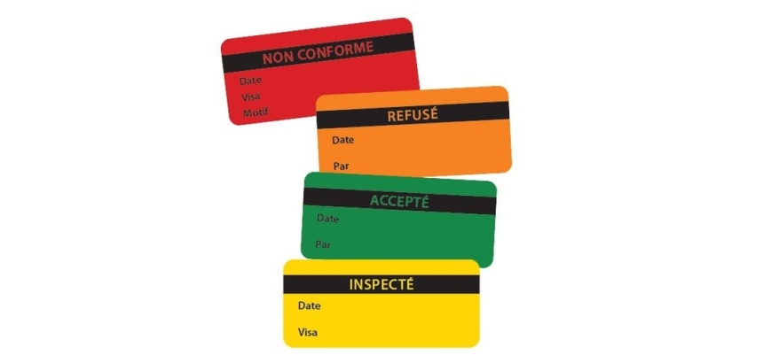 Étiquettes fluo inspection 75×35 mm – rouleau de 500 Jaune