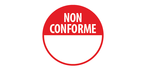 Rouleau de pastilles adhésives -Non Conforme + zone texte -500 ex