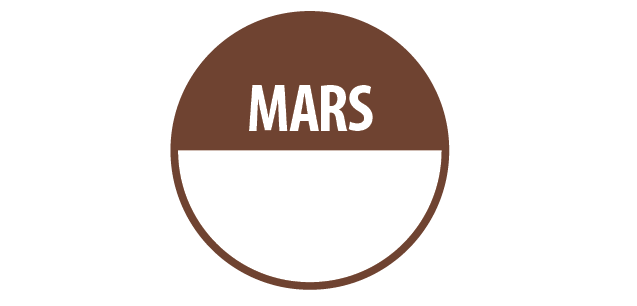 Rouleau de pastilles adhésives - Mars + zone de texte - 500 ex