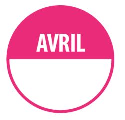 Rouleau de pastilles adhésives - Avril + zone de texte - 500 ex