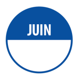 Rouleau de pastilles adhésives - Juin + zone de texte - 500 ex
