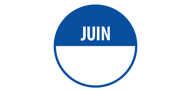 Rouleau de pastilles adhésives - Juin + zone de texte - 500 ex