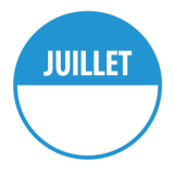 Rouleau de Pastilles d'inventaire "Juillet" - Ø 40 mm - 500 ex