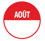 Rouleau de pastilles adhésives - Aout + zone de texte - 500 ex