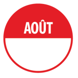 Rouleau de pastilles adhésives - Aout + zone de texte - 500 ex