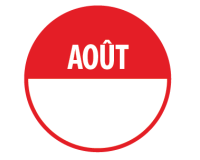 Rouleau de pastilles adhésives - Aout + zone de texte - 500 ex