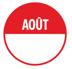 Rouleau de pastilles adhésives - Aout + zone de texte - 500 ex