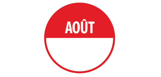 Rouleau de pastilles adhésives - Aout + zone de texte - 500 ex