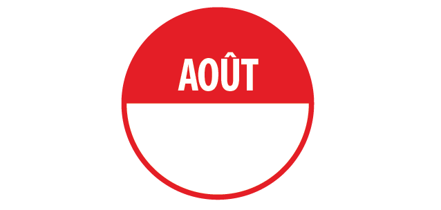 Rouleau de pastilles adhésives - Aout + zone de texte - 500 ex