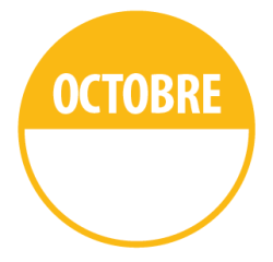 Pastilles d'inventaire "Octobre" Repositionnables - Lot de 500 ex