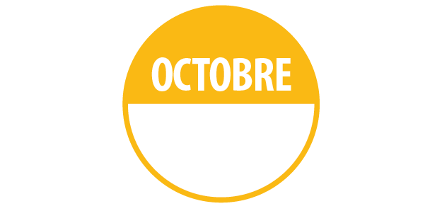 Pastilles d'inventaire "Octobre" Repositionnables - Lot de 500 ex